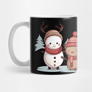 Christmas Cartoon Characters: Snowman as Reindeer & Reindeer as Snowman Mug